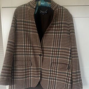 J. Crew Women's Brown Plaid Jacket